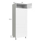 RTA Milan White Gloss 30" x 84" Single Oven Cabinet with 3 Drawers