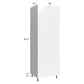 RTA Milan White Gloss 30" x 90" Combo Oven Cabinet with 1 Finished Side