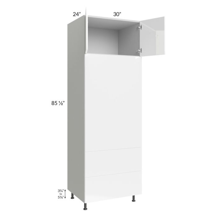 RTA Milan White Gloss 30" x 90" Combo Oven Cabinet