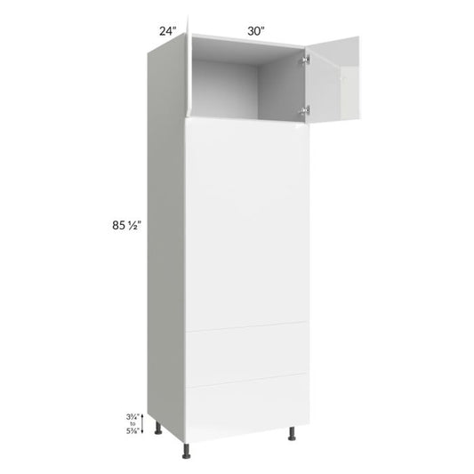 RTA Milan White Gloss 30" x 90" Combo Oven Cabinet