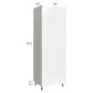RTA Milan White Gloss 30" x 90" Double Oven Cabinet with 1 Finished Side