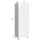 RTA Milan White Gloss 30" x 90" Single Oven Cabinet with 3 Drawers