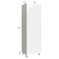 RTA Milan White Gloss 30" x 96" Double Oven Cabinet with 2 Finished Sides