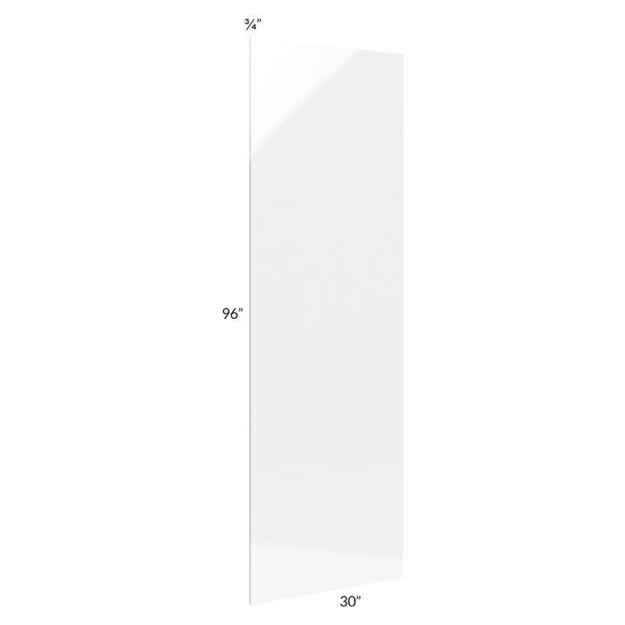 RTA Milan White Gloss 30" x 96" Refrigerator End Panel
