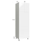 RTA Milan White Gloss 30" x 96" Single Oven Cabinet with 3 Drawers