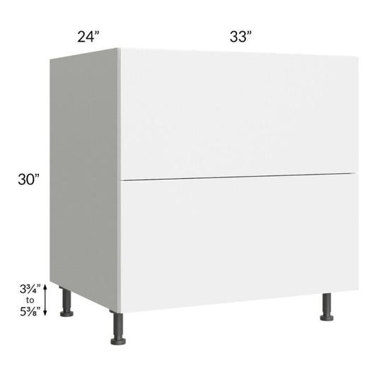 RTA Milan White Gloss 33" 2-Drawer Base Cabinet