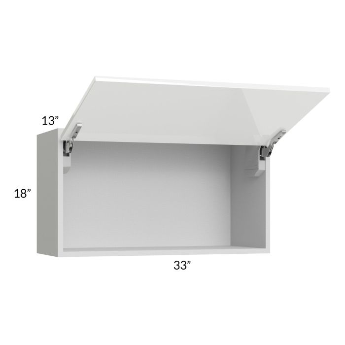 RTA Milan White Gloss 33" x 18" Lift-Up Door Wall Cabinet