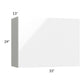 RTA Milan White Gloss 33" x 24" Wall Cabinet with 1 Finished Side