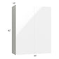 RTA Milan White Gloss 33" x 42" Wall Cabinet with 2 Finished Sides