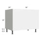 RTA Milan White Gloss 36" 2-Door Range Top Base Cabinet