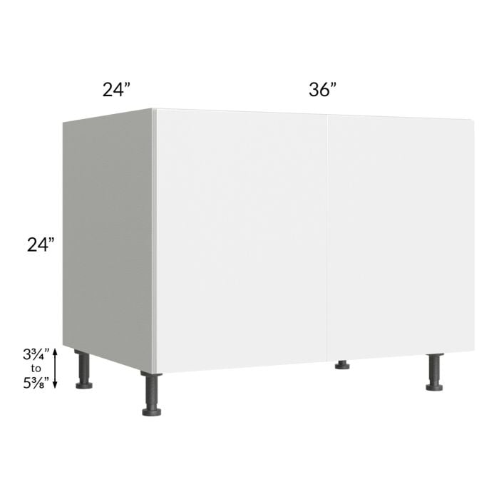 RTA Milan White Gloss 36" 2-Door Range Top Base Cabinet