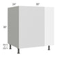 RTA Milan White Gloss 36" - 39" Full Height Door Blind Base Corner Cabinet-Left-Hinged Door on Right with 2 Finished Sides