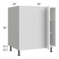 RTA Milan White Gloss 36" - 39" Full Height Door Blind Base Corner Cabinet-Right-Hinged Door on Left with 1 Finished Side