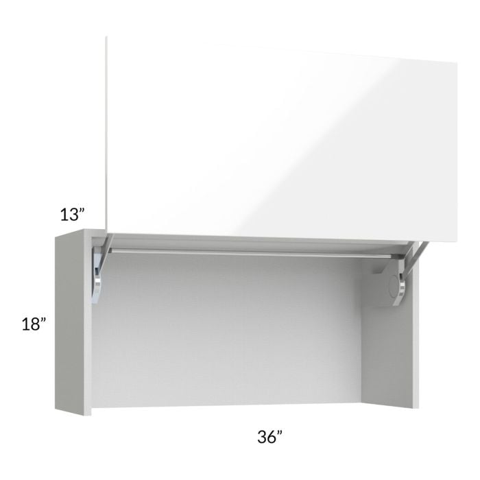 RTA Milan White Gloss 36" Countertop Wall Appliance Cabinet