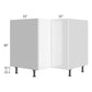 RTA Milan White Gloss 36" Easy Reach Corner Cabinet-Left Hinged with 1 Finished Side