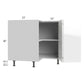 RTA Milan White Gloss 36" Easy Reach Corner Cabinet-Left Hinged with 1 Finished Side
