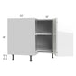 RTA Milan White Gloss 36" Lazy Susan Base Cabinet-Left Hinged with 1 Finished Side