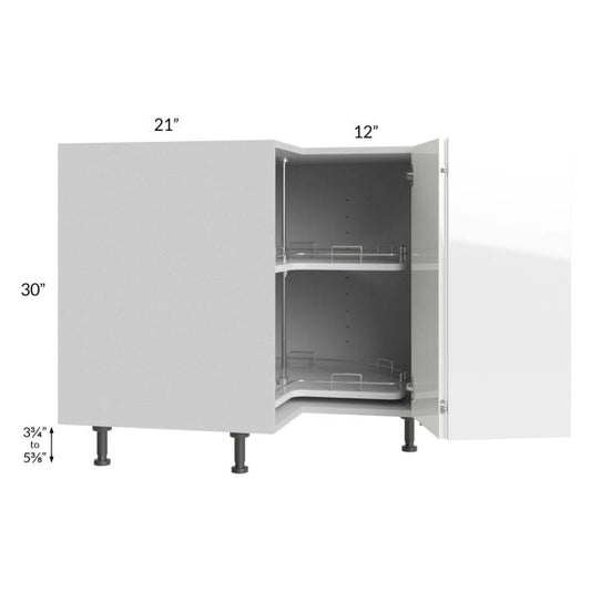RTA Milan White Gloss 36" Lazy Susan Base Cabinet-Left Hinged
