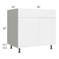 RTA Milan White Gloss 36" Sink Base Cabinet with 2 Finished Sides