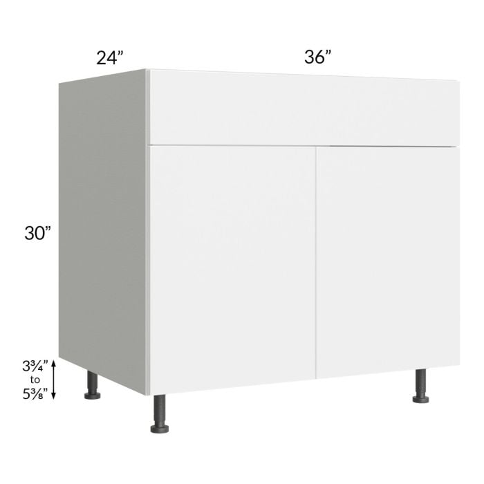 RTA Milan White Gloss 36" Sink Base Cabinet with 2 Finished Sides