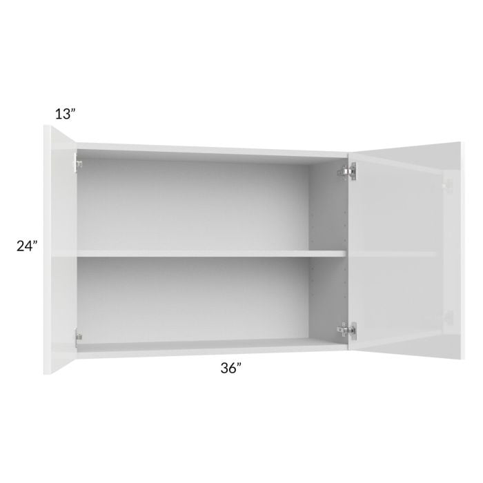 RTA Milan White Gloss 36" x 24" Wall Cabinet with 2 Finished Sides