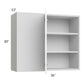 RTA Milan White Gloss 36" x 30" Blind Corner Wall Cabinet-Right-Hinged Door on Left with 2 Finished Sides