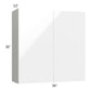 RTA Milan White Gloss 36" x 36" Wall Cabinet with 1 Finished Side