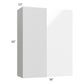 RTA Milan White Gloss 36" x 42" Blind Corner Wall Cabinet-Left-Hinged Door on Right with 2 Finished Sides