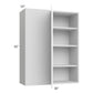 RTA Milan White Gloss 36" x 42" Blind Corner Wall Cabinet-Right-Hinged Door on Left