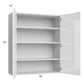 RTA Milan White Gloss 36" x 42" Wall Cabinet with 2 Finished Sides