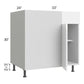 RTA Milan White Gloss 39" - 42" Blind Base Corner Cabinet-Right-Hinged Door on Left