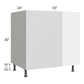 RTA Milan White Gloss 39" - 42" Full Height Door Blind Base Corner Cabinet-Right-Hinged Door on Left