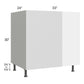 RTA Milan White Gloss 39" - 42" Full Height Door Blind Base Corner Cabinet-Right-Hinged Door on Left with 1 Finished Side