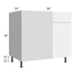 RTA Milan White Gloss 42" - 45" Blind Base Corner Cabinet-Left-Hinged Door on Right with Soft Close Blind Pull-Out Shelves
