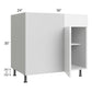 RTA Milan White Gloss 42" - 45" Blind Base Corner Cabinet-Right-Hinged Door on Left with 2 Finished Sides and Soft Close Blind Pull-Out Shelves