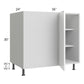 RTA Milan White Gloss 42" - 45" Full Height Door Blind Base Corner Cabinet-Right-Hinged Door on Left with 2 Finished Sides and Soft Close Blind Pull-Out Shelves