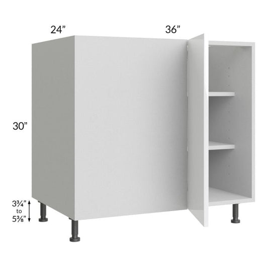 RTA Milan White Gloss 42" - 45" Full Height Door Blind Base Corner Cabinet-Right-Hinged Door on Left