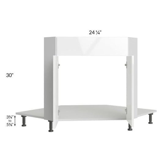 RTA Milan White Gloss 42" Diagonal Corner Sink Front