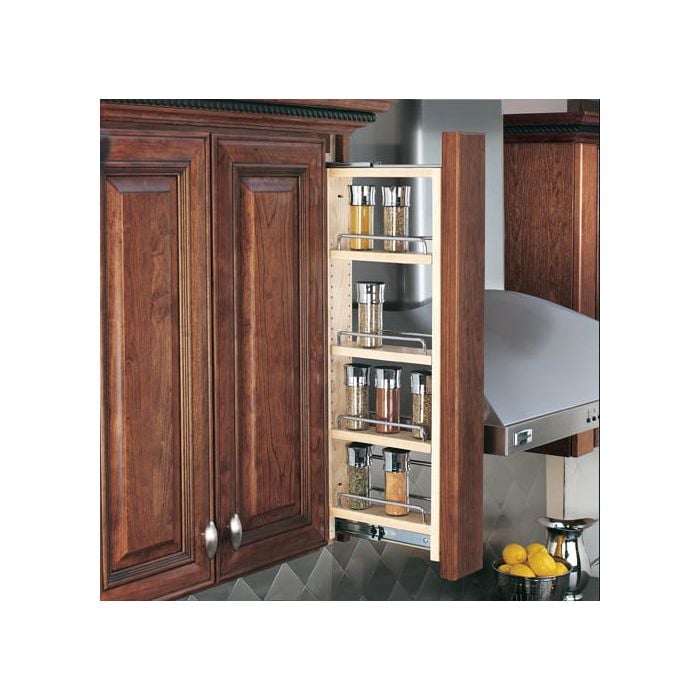 RTA Milan White Gloss 42" Tall by 3" Wide Wall Filler Organizer