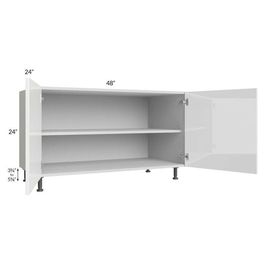 RTA Milan White Gloss 48" 2-Door Range Top Base Cabinet