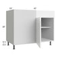 RTA Milan White Gloss 48" - 51" Blind Base Corner Cabinet-Right-Hinged Door on Left with Soft Close Blind Pull-Out Shelves