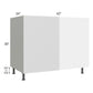 RTA Milan White Gloss 48" - 51" Full Height Door Blind Base Corner Cabinet-Left-Hinged Door on Right with 2 Finished Sides