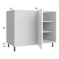 RTA Milan White Gloss 48" - 51" Full Height Door Blind Base Corner Cabinet-Left-Hinged Door on Right with Soft Close Blind Pull-Out Shelves