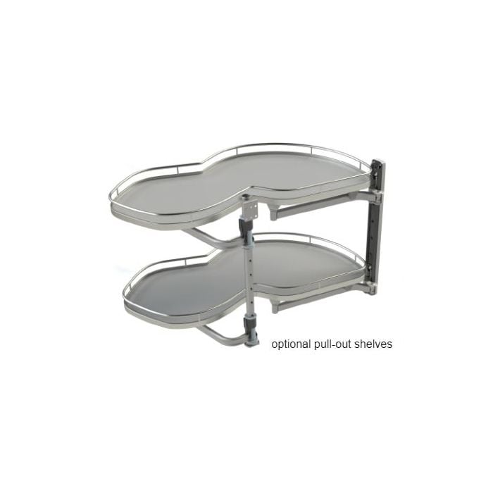 RTA Milan White Gloss 48" - 51" Full Height Door Blind Base Corner Cabinet-Right-Hinged Door on Left with 2 Finished Sides