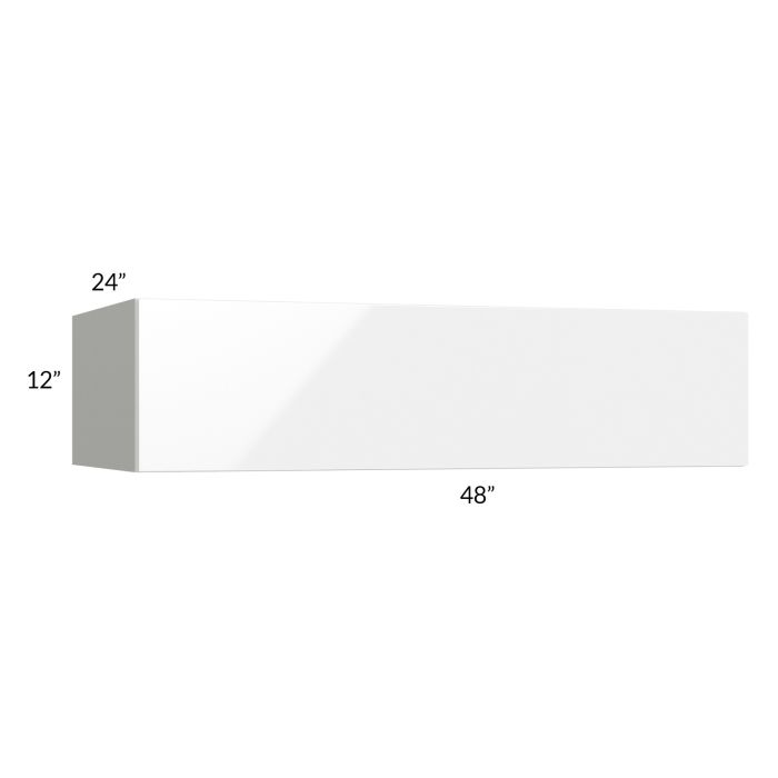 RTA Milan White Gloss 48" x 12" x 24" Lift-Up Door Wall Cabinet
