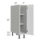 RTA Milan White Gloss 9" Full Height Door Base Cabinet-Right Hinged with 2 Finished Sides