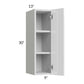 RTA Milan White Gloss 9" x 30" Wall Cabinet-Right Hinged with 2 Finished Sides
