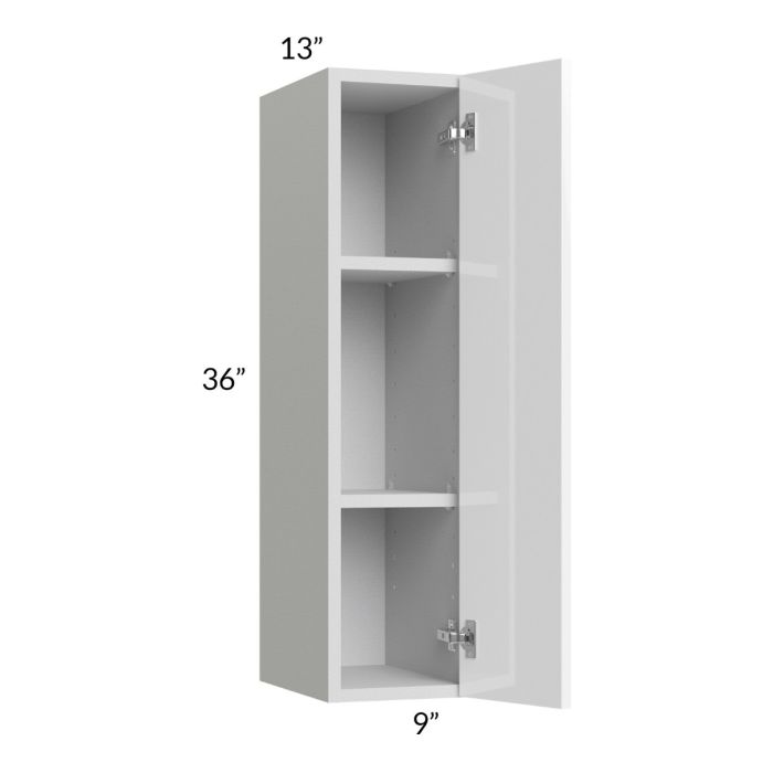RTA Milan White Gloss 9" x 36" Wall Cabinet-Left Hinged