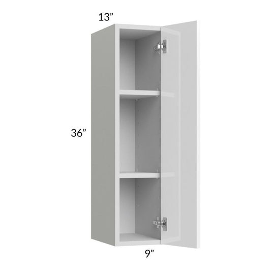 RTA Milan White Gloss 9" x 36" Wall Cabinet-Left Hinged