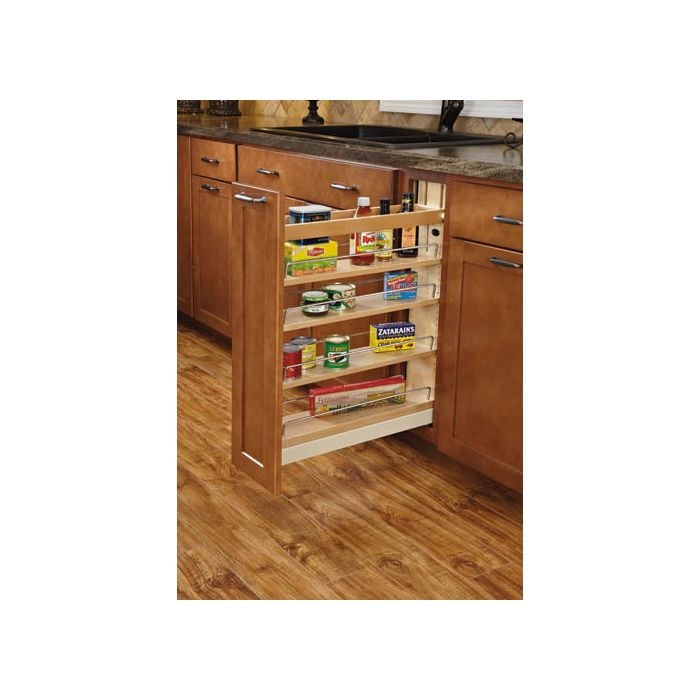 RTA Milan White Gloss Base Cabinet Pullout Organizer for a 9" or 12" Base Cabinet (for a 9" wide cabinet)